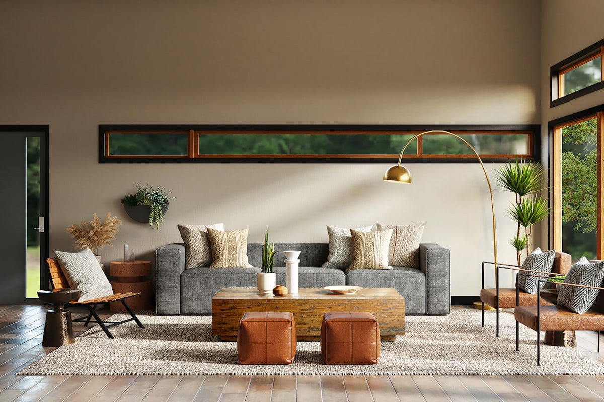 Modular sofa configuration showing versatile sectional arrangement