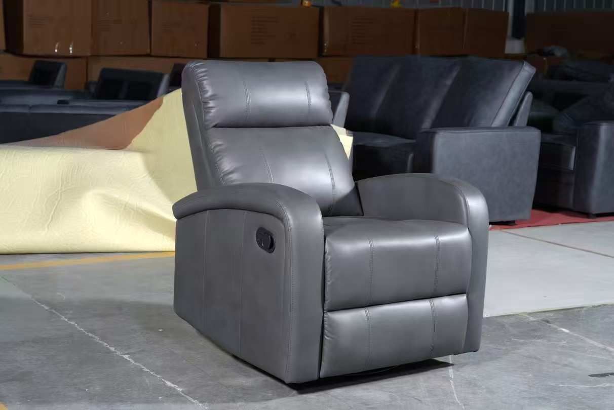 Poltrona Couro Cinza